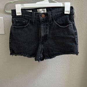 Universal Thread Black Jean Shorts Distressed Frayed Hem